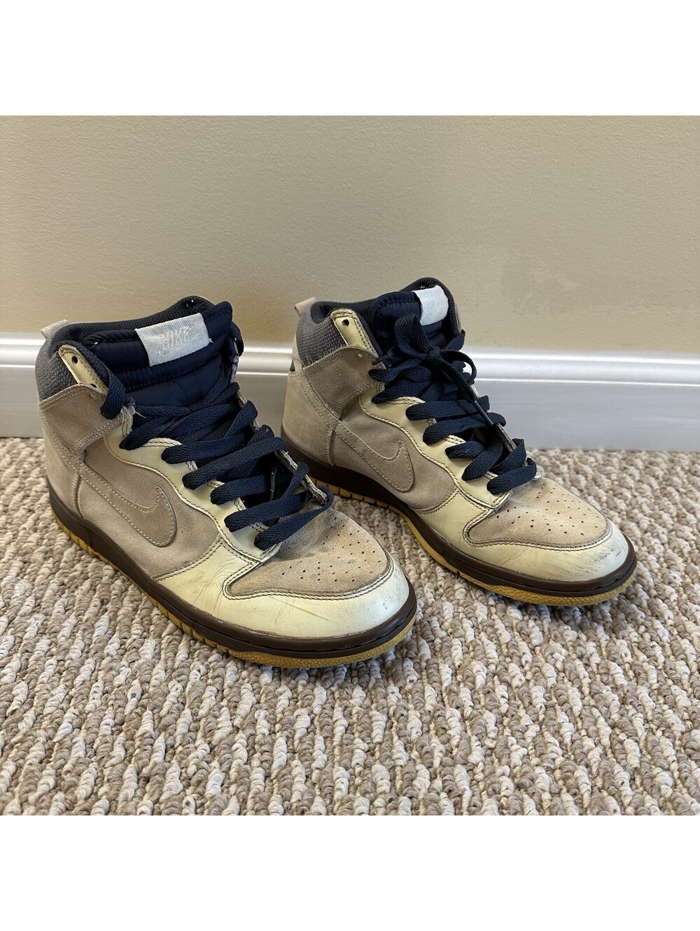 Nike Dunk High Shoes Alabaster Sail Classic Charcoal 325203-711 Women's 9.5